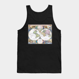 World map wall art 1690 dorm decor mappemonde Art Print Tank Top